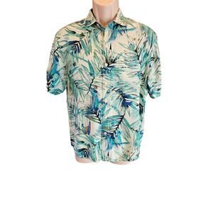 Tommy Bahama Men's Veracruz Aqua S hawaiin vacation camp EUC ecovera button up